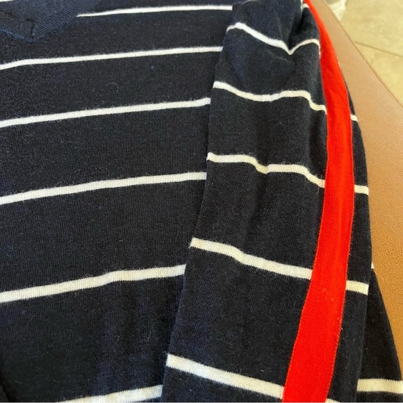 100% wool women’s Banana Republic striped blue, white, and red sweater - Picture 2 of 5